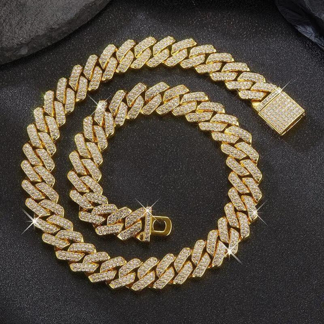 Iced Cuban Link Chain 14MM - Gold